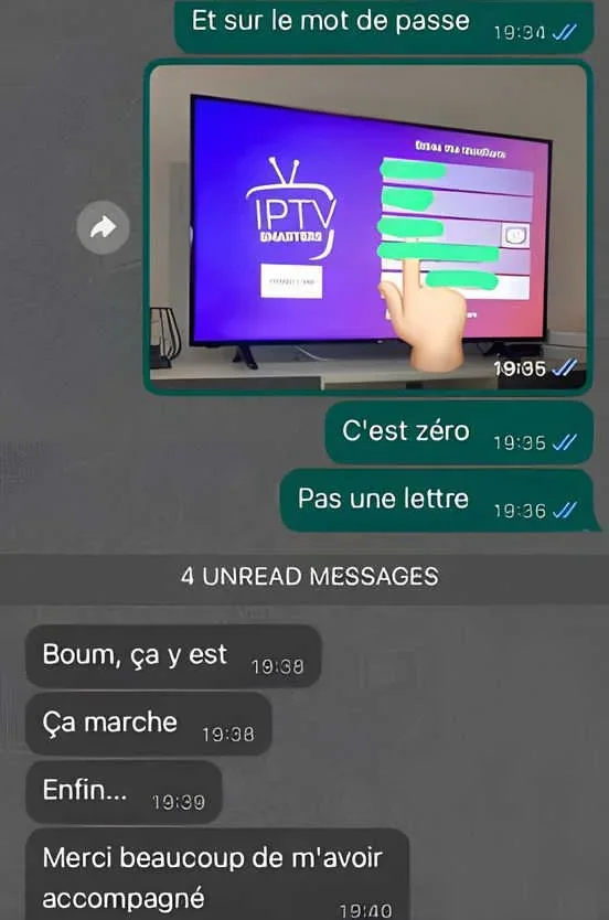 Avis WhatsApp sur l’aide personnalisée à l’installation