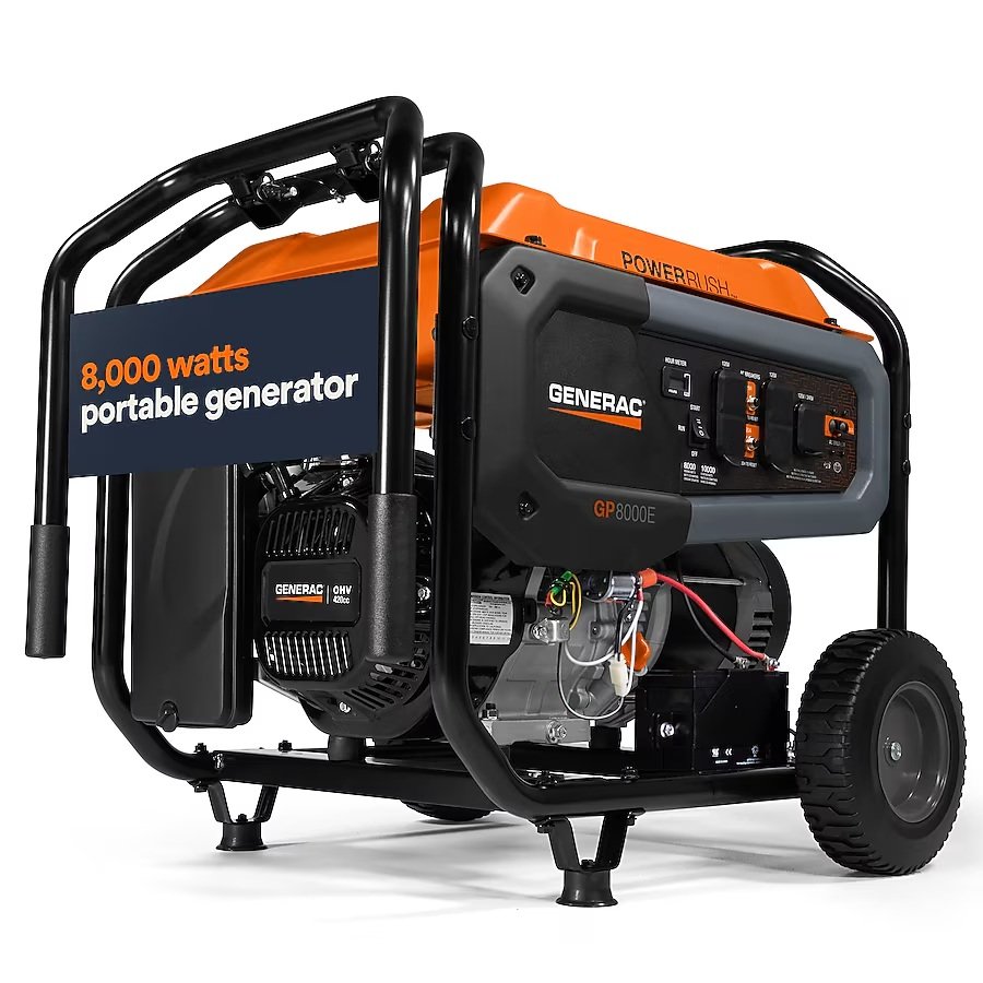 galmu-feed-11834-photo Generac GP8000E Portable Generator 10000 Starting 8000 Running Watt Electric Start COsense Gas Generator - Image 1