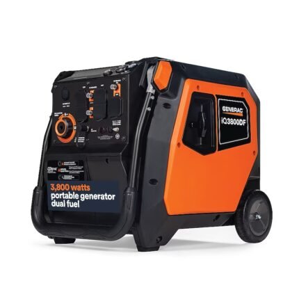 Generac iQ3800 Dual Fuel Inverter Generator 3800 Starting 3000 Running Watt Electric Start Gas Propane