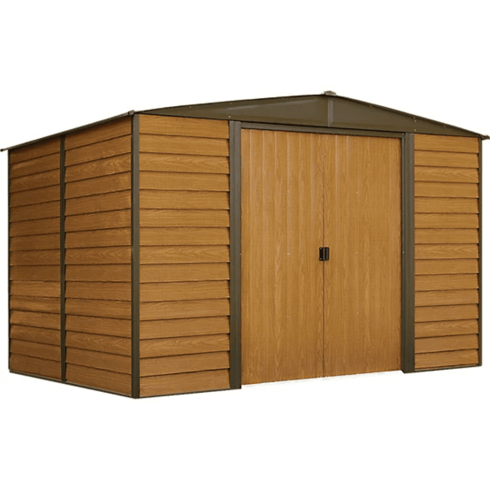 saybrokeeer-product-230-image-1.png Arrow 10 ft. x 8 ft. Woodridge Shed – Durable Metal Storage with Woodgrain Finish - Image 1