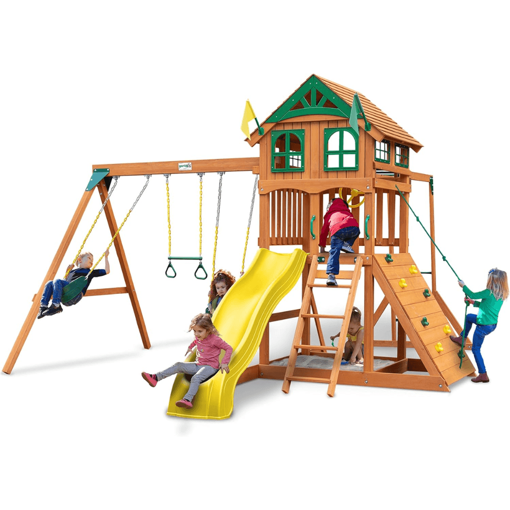 saybrokeeer-product-62-image-1.png Outing III Wooden Outdoor Playground with Wood Roof, Monkey Bars, Slide, Swings set, and Backyard Playset Accessories - Image 1