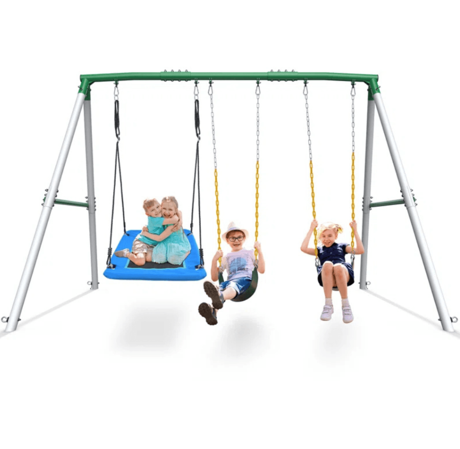 saybrokeeer-product-69-image-1.png 660lbs Heavy Duty Swing Set With 1 Platform Swing, 2 Belt Swings - Image 1